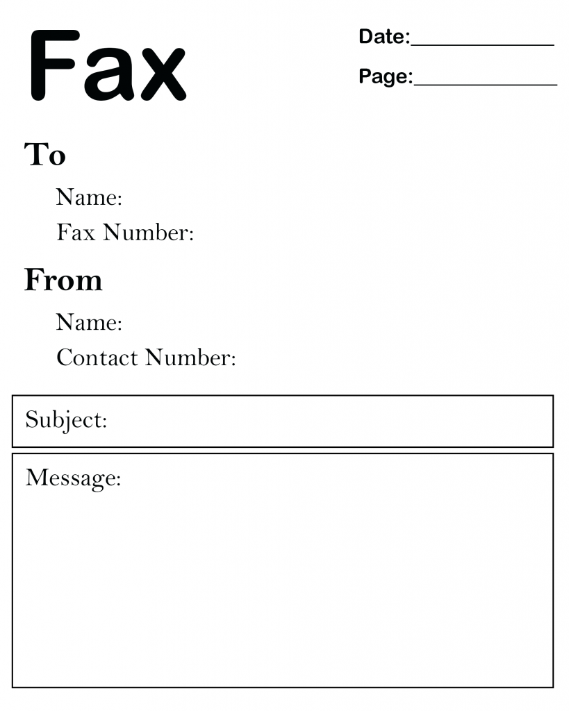 Basic Fax Cover Sheet