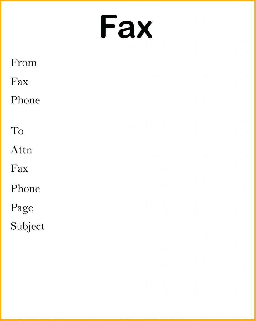 Fax Cover Page