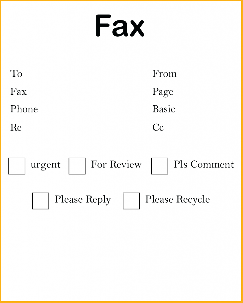 simple fax cover sheet