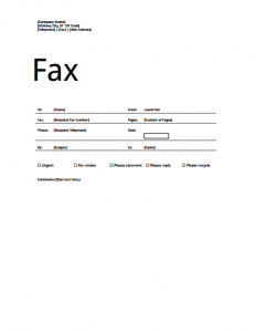 Generic Fax Cover Sheet Template