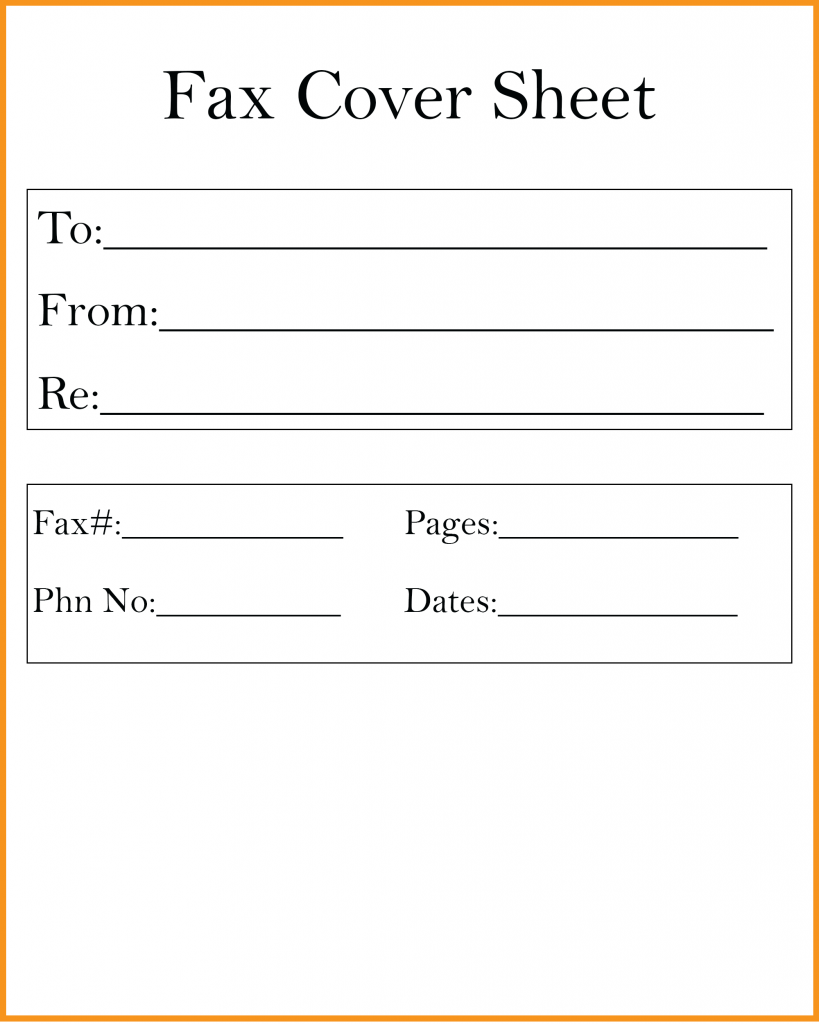 Fax Cover Sheet Word