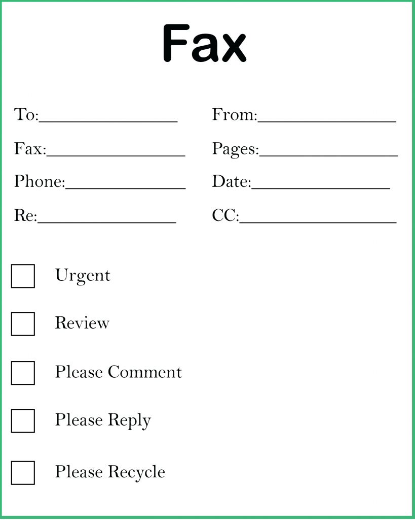 Basic Fax Cover Sheet