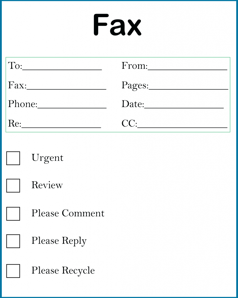 Fax Cover Sheet Excel