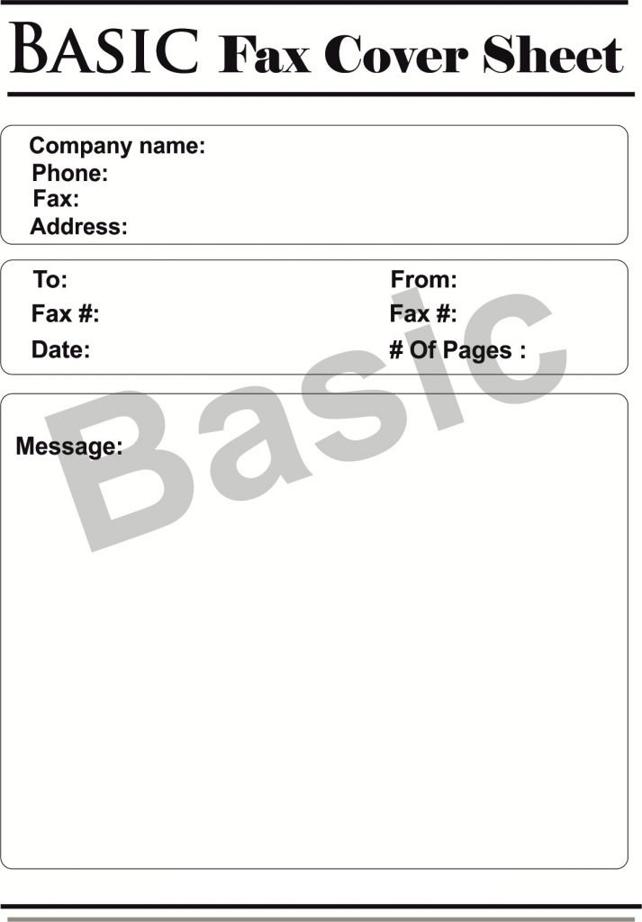 free printable basic fax cover sheet template in pdf