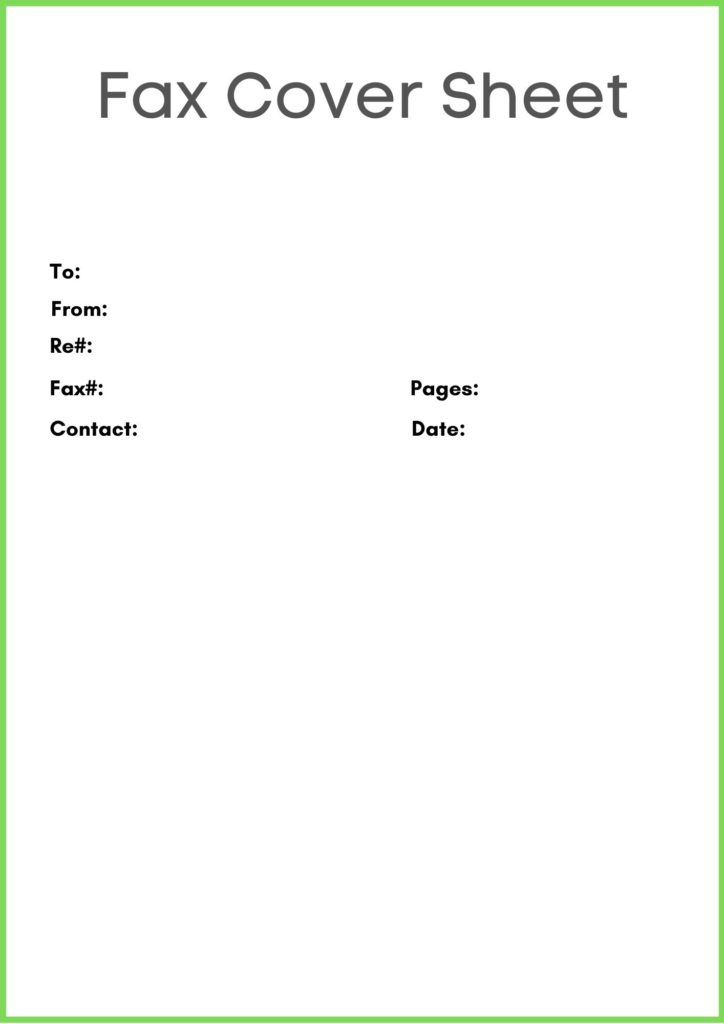 Blank Fax Cover Sheet PDF
