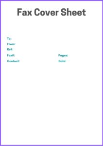 Blank Fax Cover Sheet Word