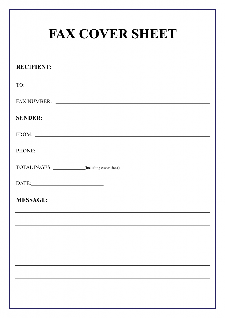 fax cover sheet attention