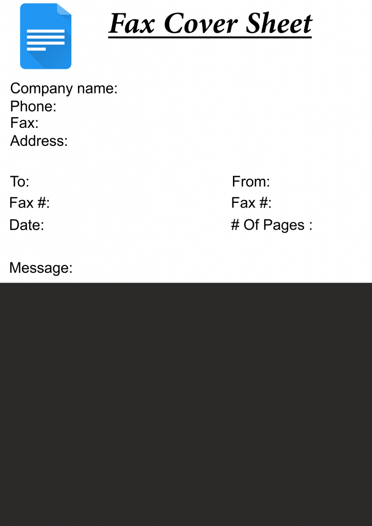Fax Cover Sheet Google Docs