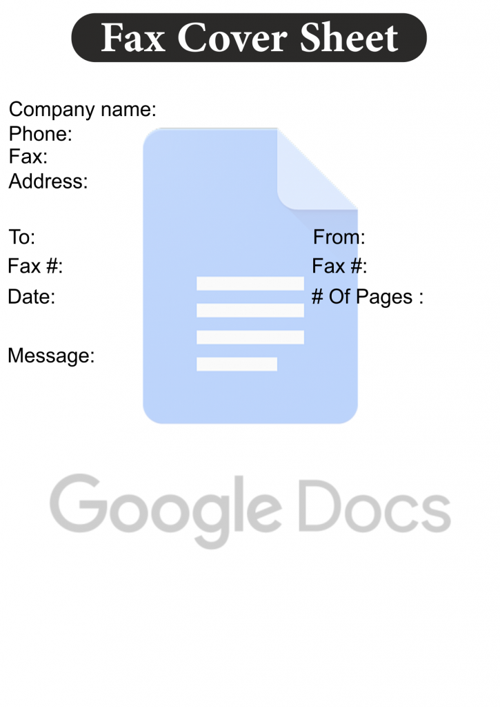 Google Docs Fax Template