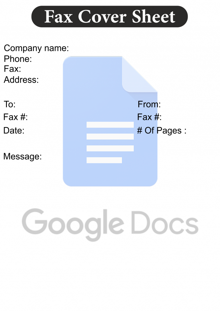 How To Use Fax Cover Sheet Google Docs Template