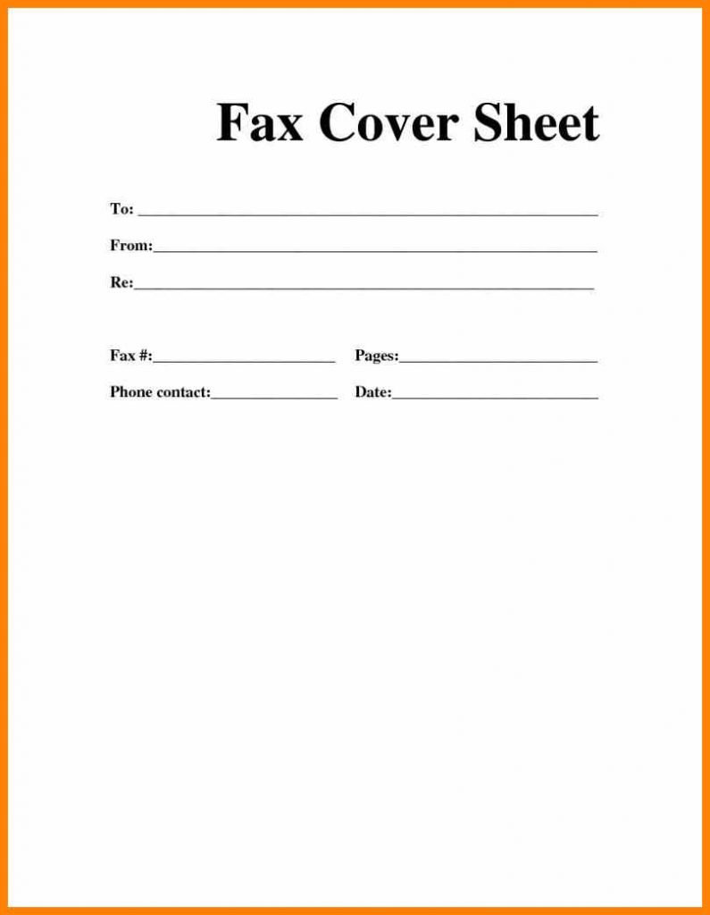 Printable Fax Cover Sheet Word Microsoft Template