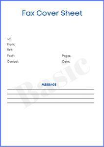 basic fax cover sheet pdf