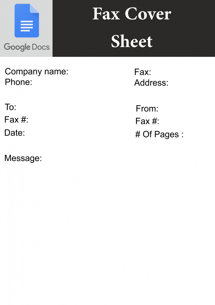 Google Docs Fax Cover Sheet