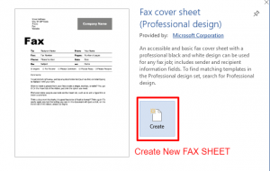 Microsoft Word Fax Cover Sheet