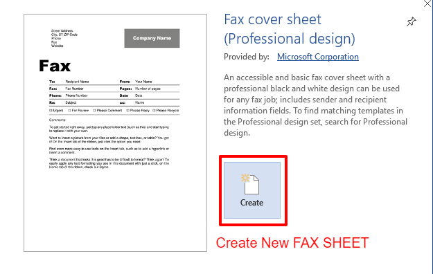 fax templates for word 2010