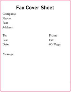 personal fax cover sheet pdf