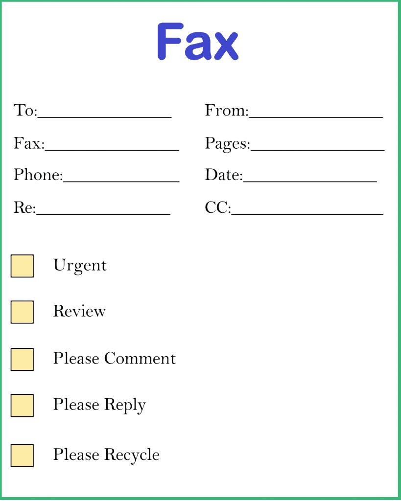 printable professional fax cover sheet