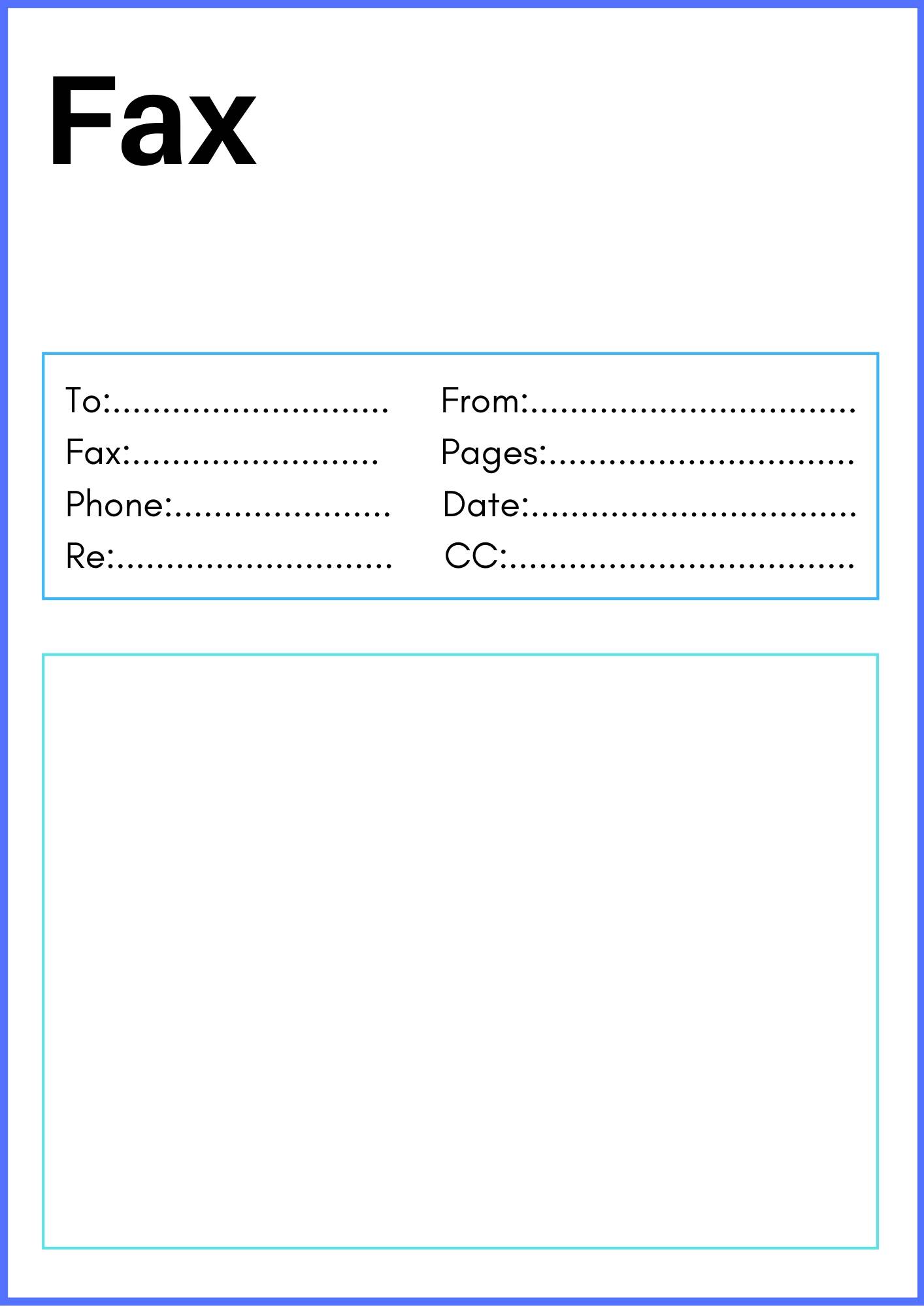 Printable Fax Sheet   Fax Cover Sheet Template PDF 