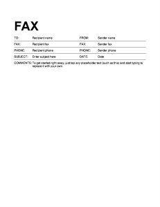 basic fax cover sheet