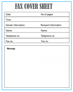 Printable Sample Fax Cover Sheet