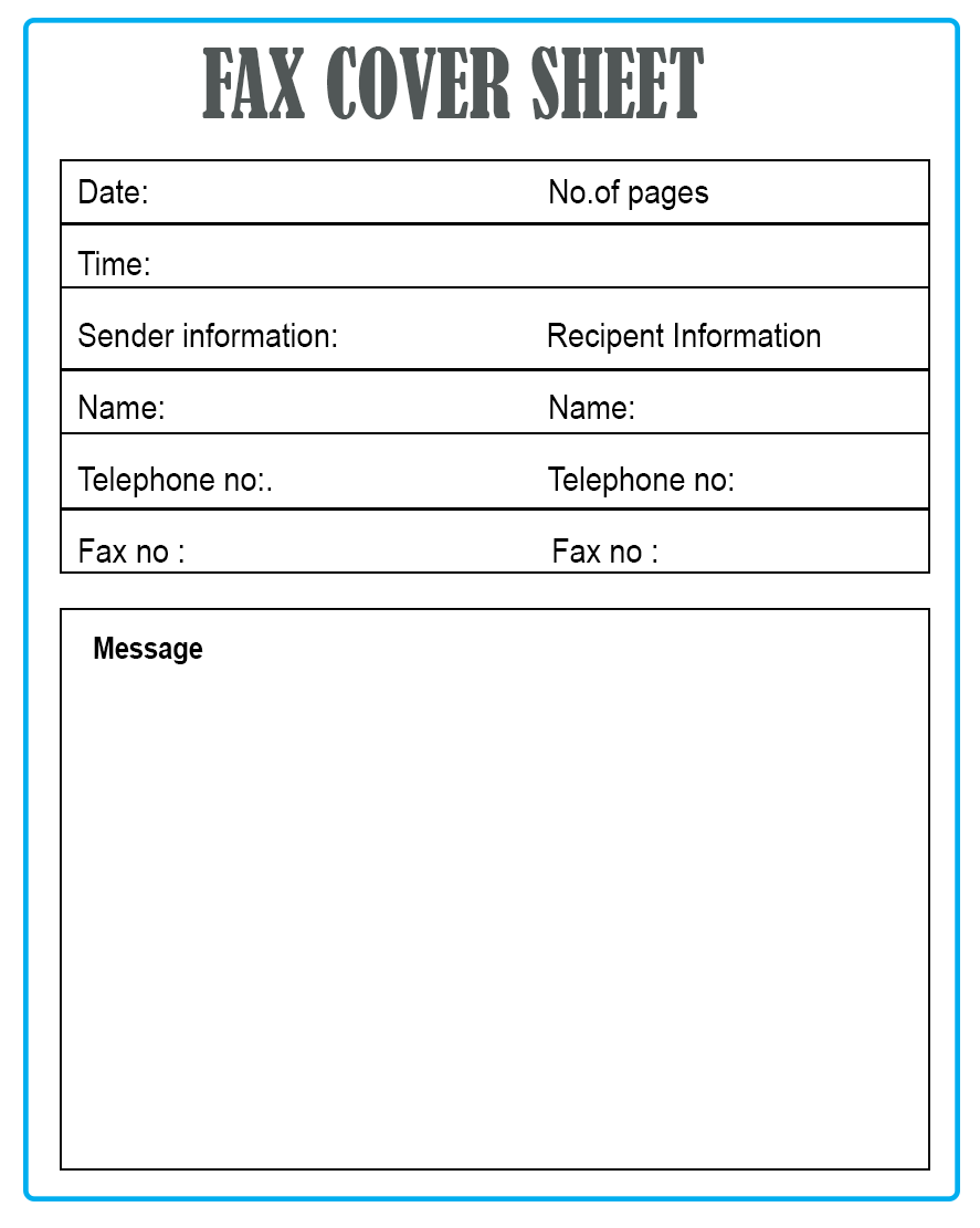 fax sample page