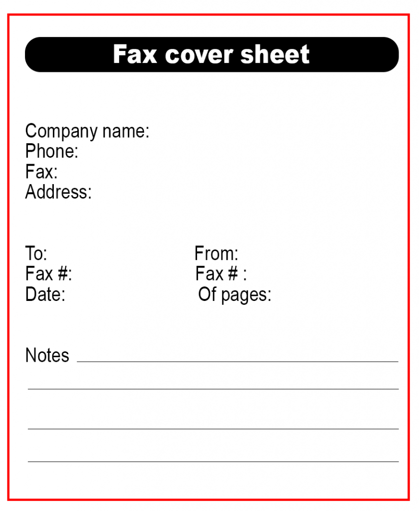 fax cover sheet free download