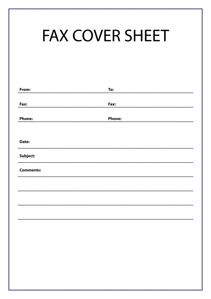 Blank Fax Cover Sheet Template