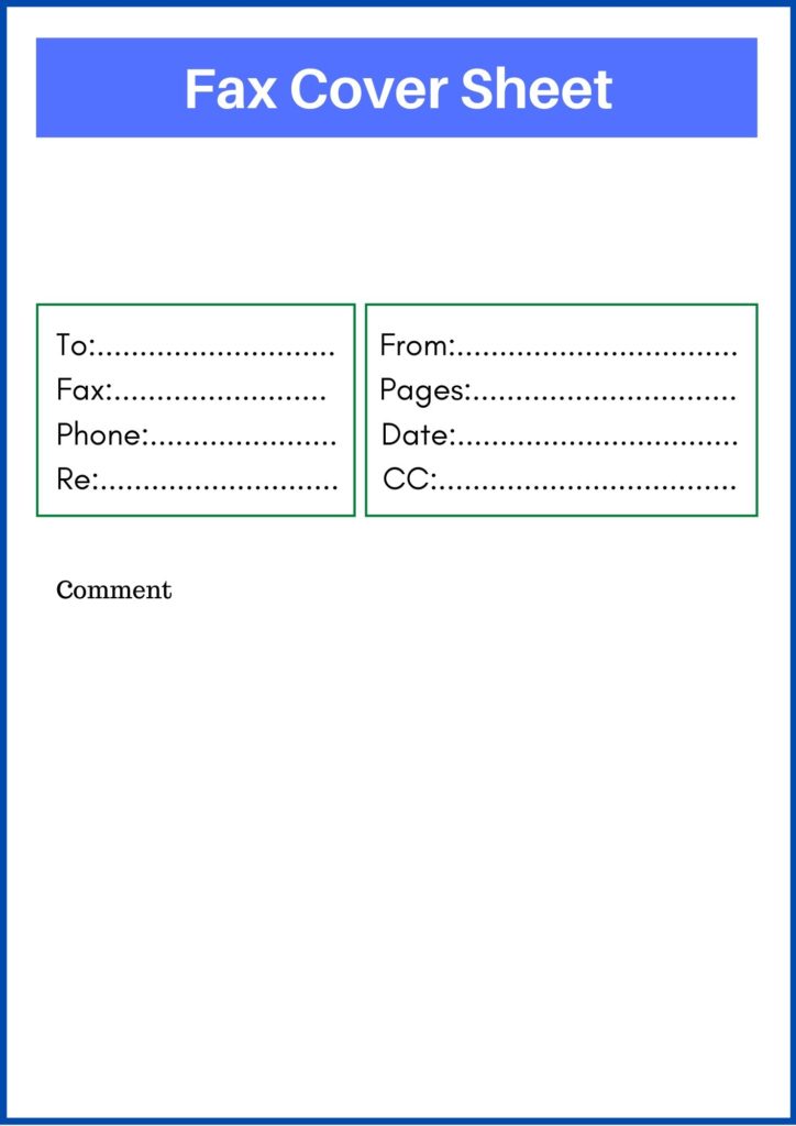 Generic fax cover sheet free