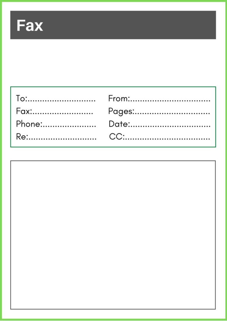 Generic fax cover sheet printable
