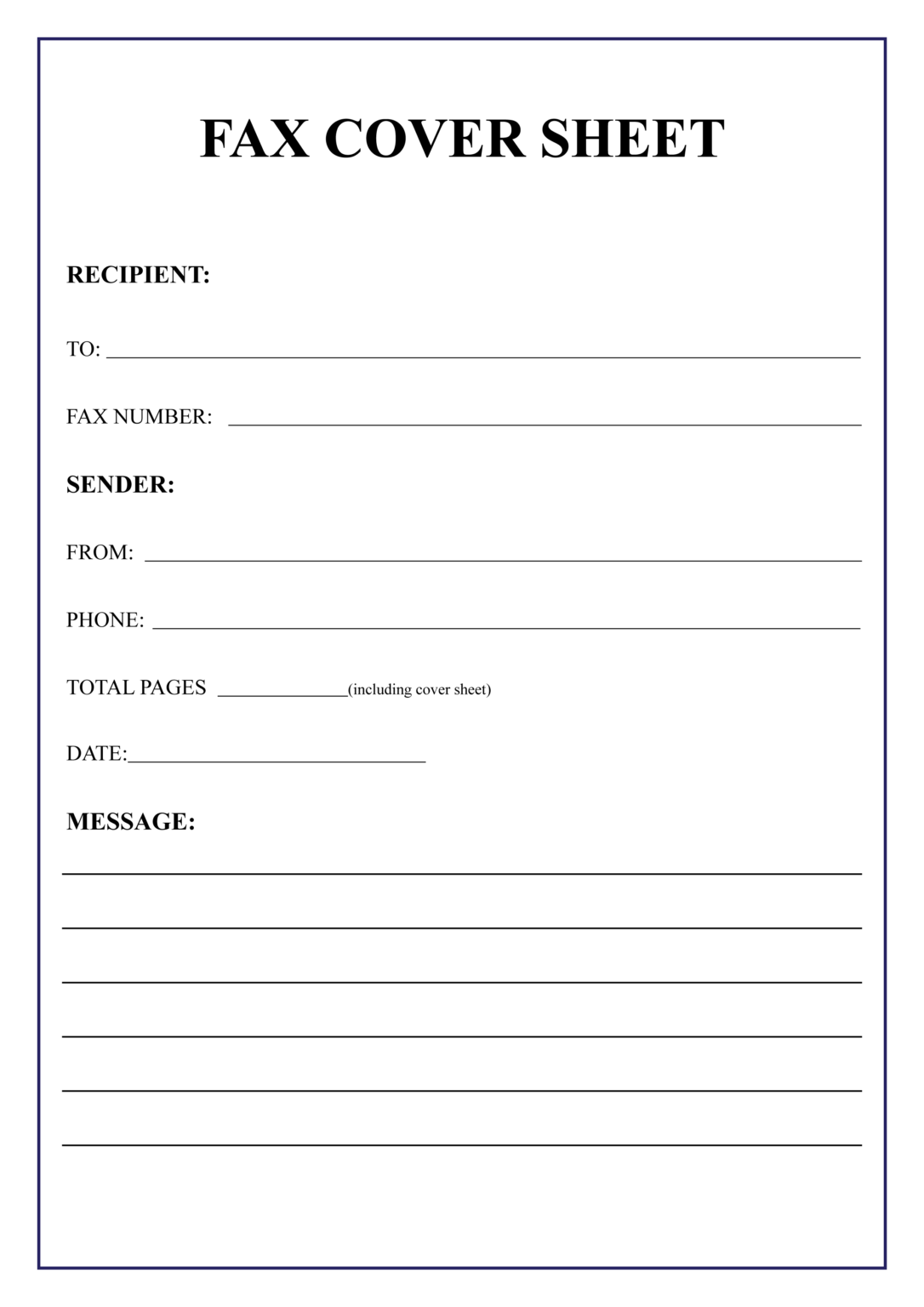 Sample Fax Cover Sheet Template With Free Examples