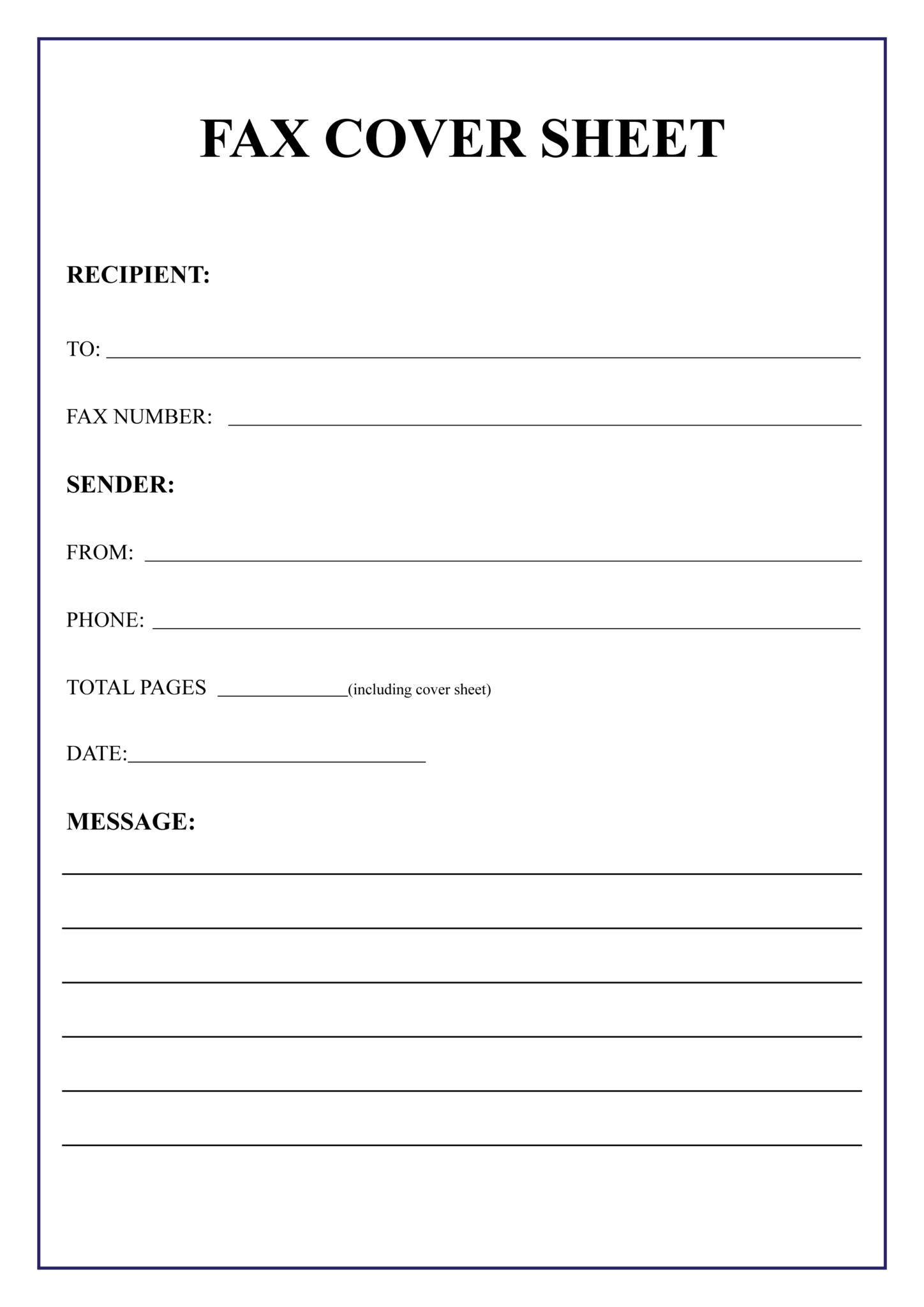 sample fax cover sheet template with examples