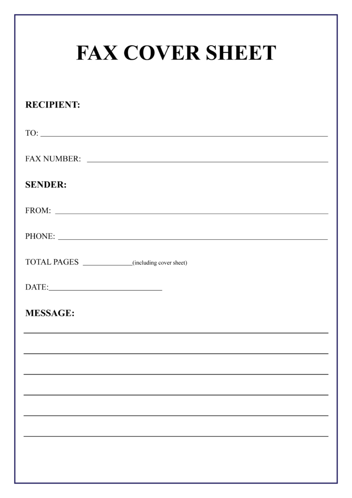 Generic Fax Cover Sheet