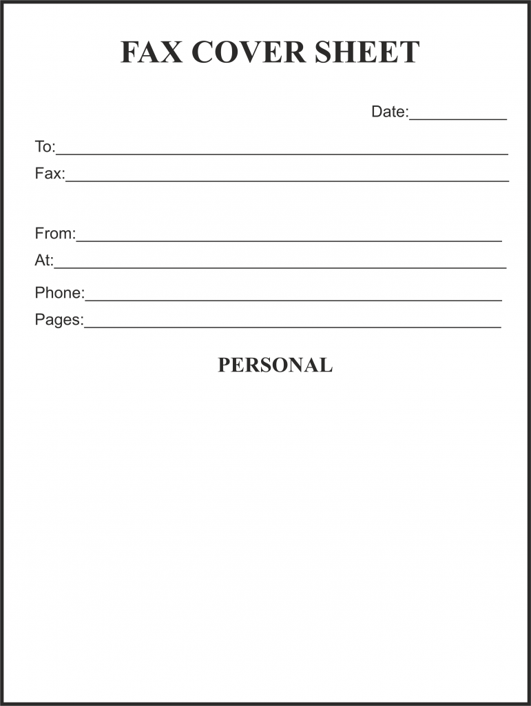 Online Fax Cover Sheet