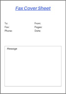 Printable Blank Fax Cover Sheet
