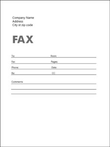 Printable Sample Fax Cover Sheet