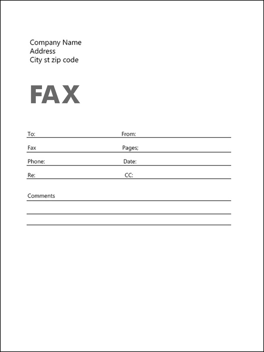 Printable Sample Fax Cover Sheet