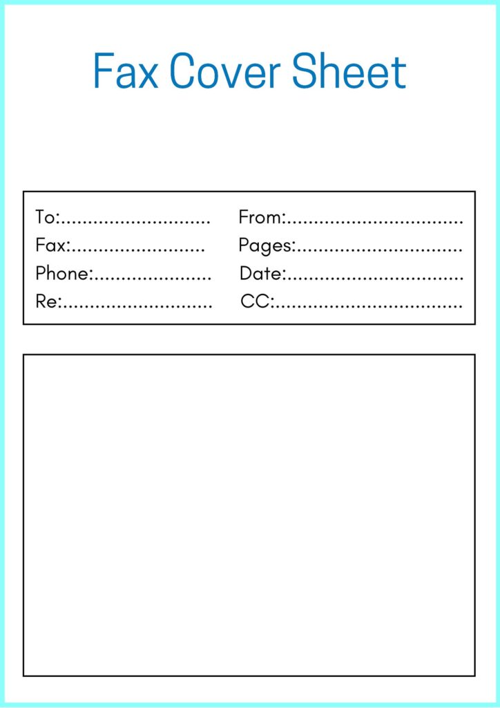 fax cover sheets examples