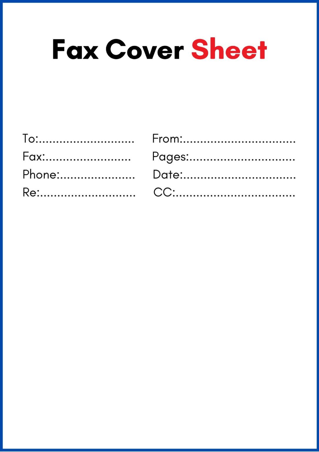 sample fax cover sheet template with examples