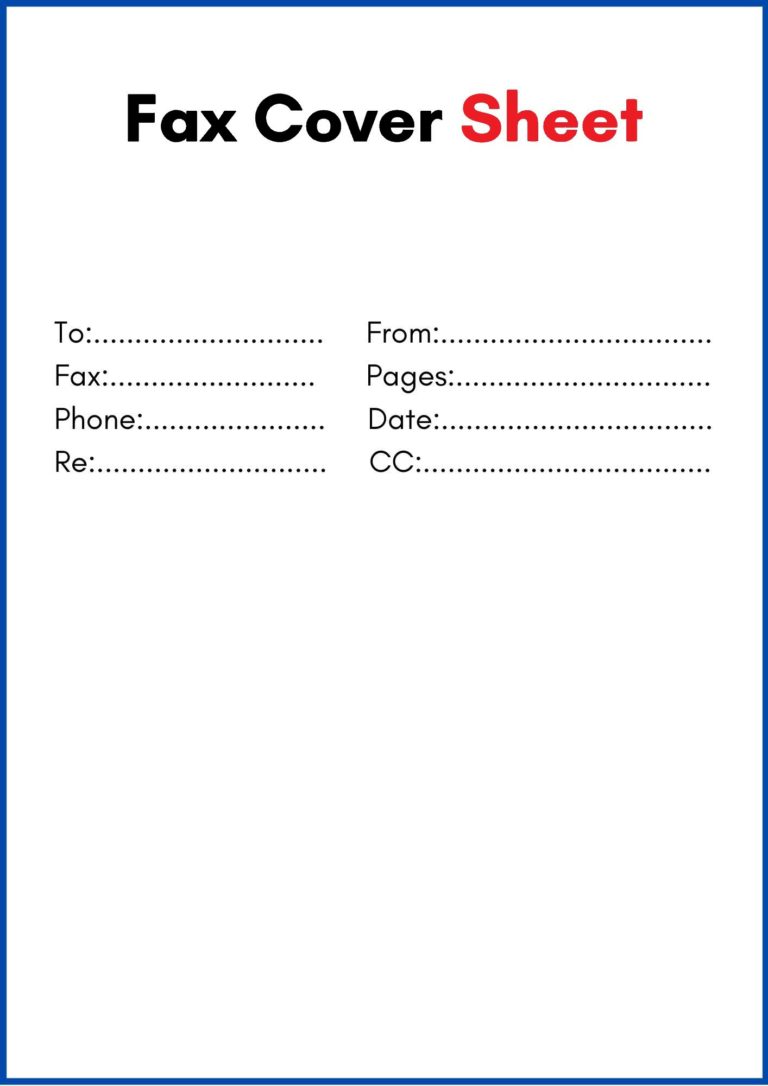 fax sample page
