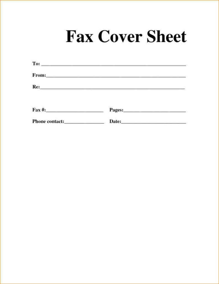 Standard Fax Cover Sheet Template in PDF & Word