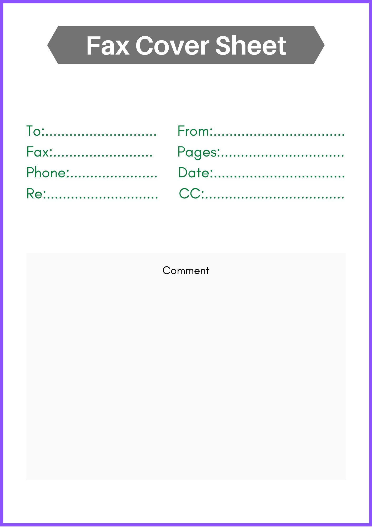 Standard fax cover sheet Templates