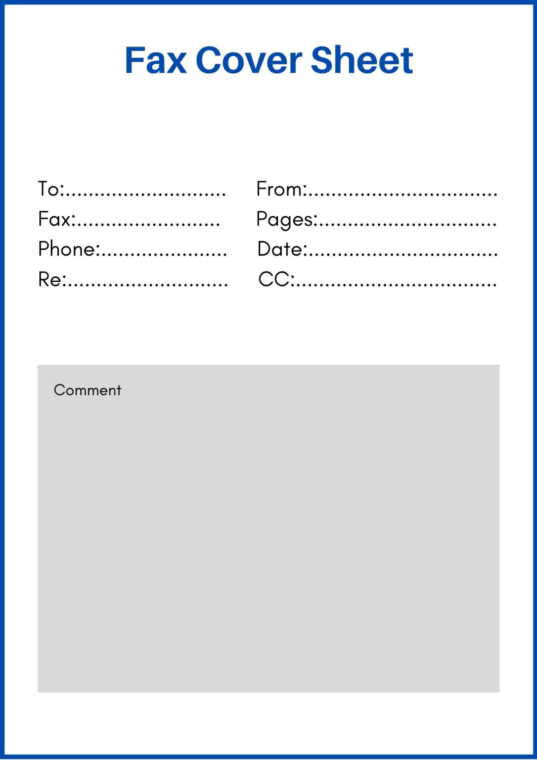 Standard Fax Cover Sheet Template in PDF & Word