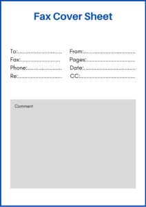 Standard fax cover sheet Word