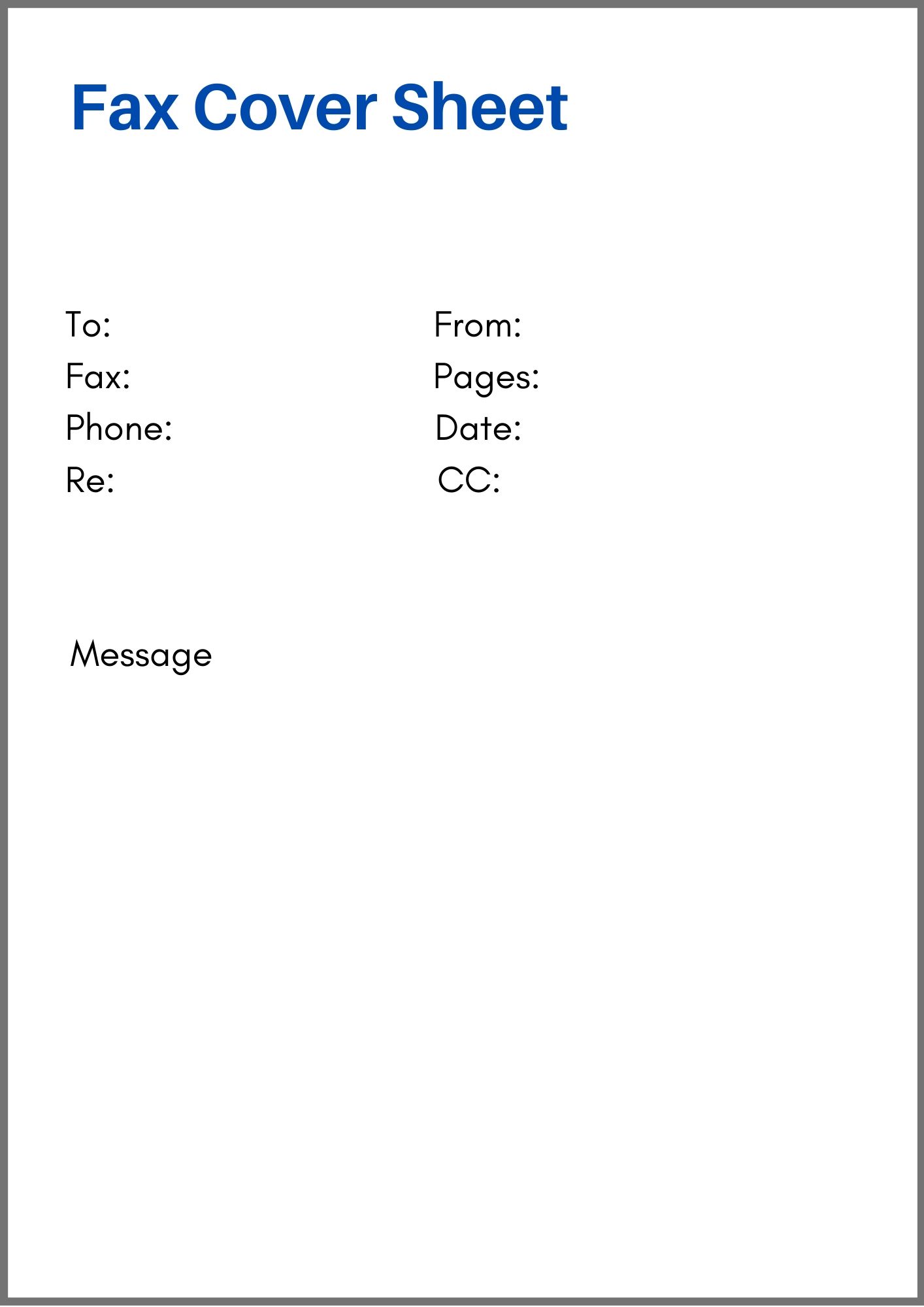 blank fax cover sheet template free in pdf word