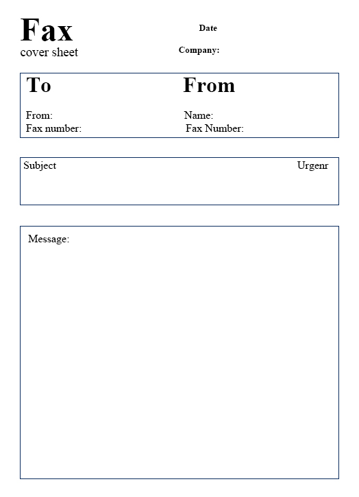 printable professional fax cover sheet