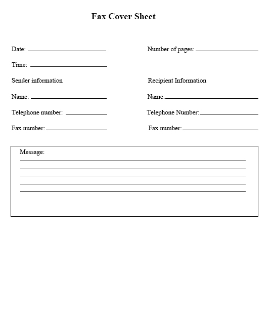 professional fax cover sheet template