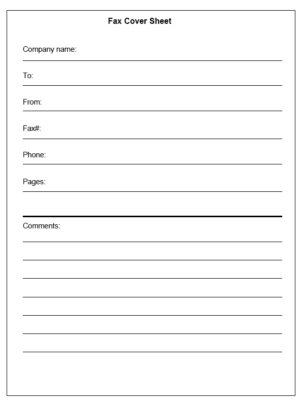 professional fax cover sheet