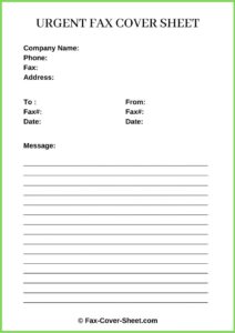 Urgent Fax Cover Sheet PDF