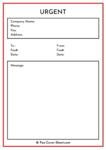 Urgent Fax Cover Sheet Templates