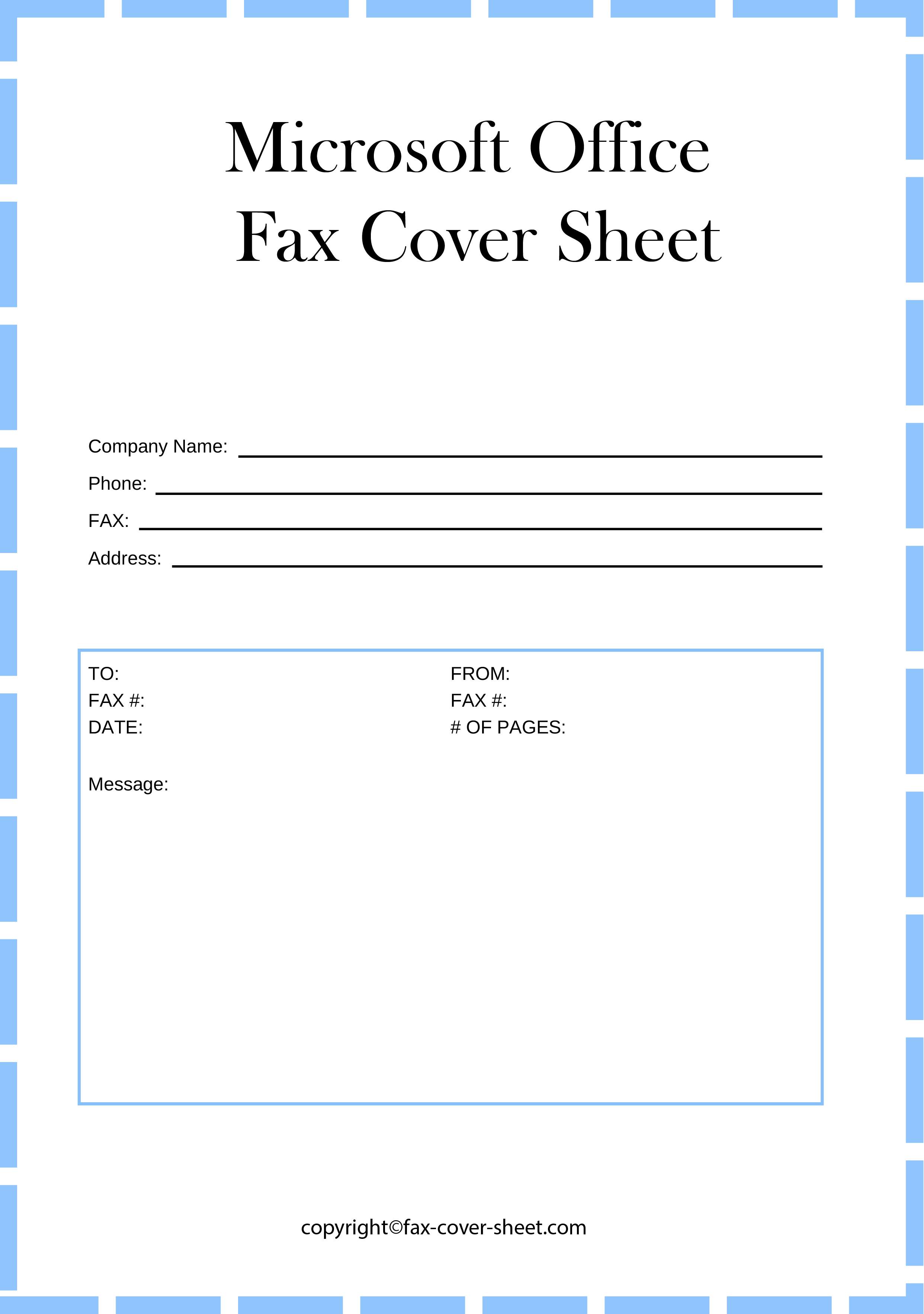 Microsoft Office Fax Cover Sheet